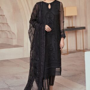 MUSHQ Wedding Edition luxury embroidered dress with hand adda work, organza daman, heavy embellished sleeves, and dupatta.