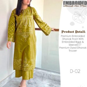 Styleo by Asling Winter 2025 2PC embroidered suit in premium Air-Jet Dhanak fabric with heavy embroidered front and sleeves.