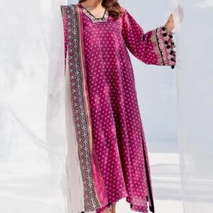 “Baroque Most Demanding Edition 3PC Digital Printed Linen Suit with Embroidered Patches – Shirt, Dupatta, and Trouser”