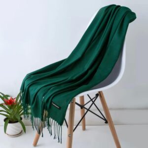 Elegant Maroon Pashmina Scarf with Tassels – Soft & Lightweight Fabric