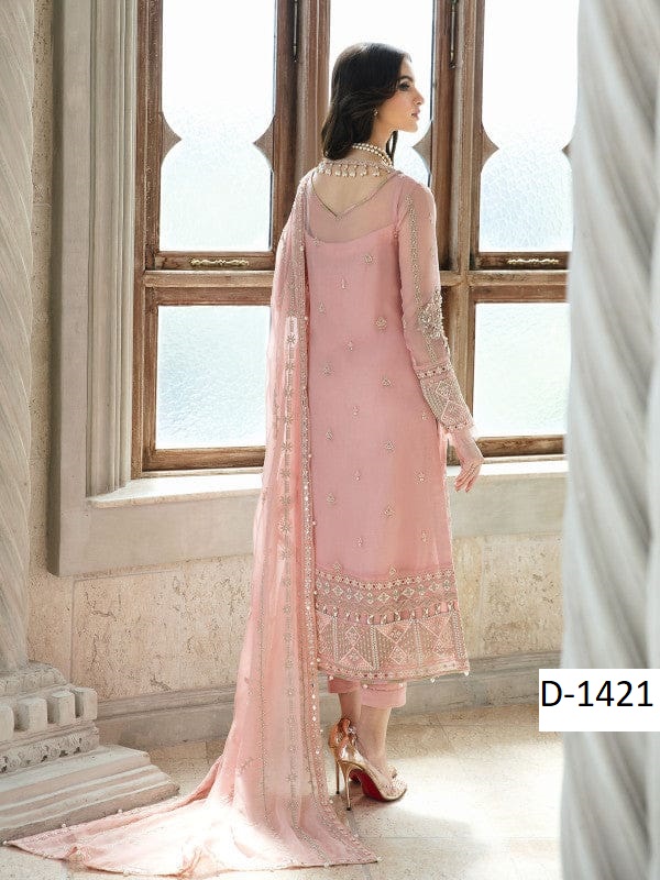 GULAAL D-1421 – Luxury Embroidered Organza Suit with Silk Trouser
