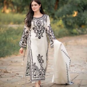 ✨ Dhanak Winter 2K25 | Omal Komal Hit Code Embroidered 3-Piece Suit ✨